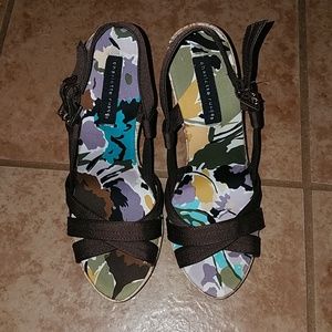 Brown wedge sandles - size 7